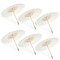 6-Pack Parasol Paper Umbrellas for Decorations for Kids, Cocktail Party Decor, DIY, Arts and Crafts Projects, Sun Parasols for Plants, Photo Props (Small, White, 16 in)
